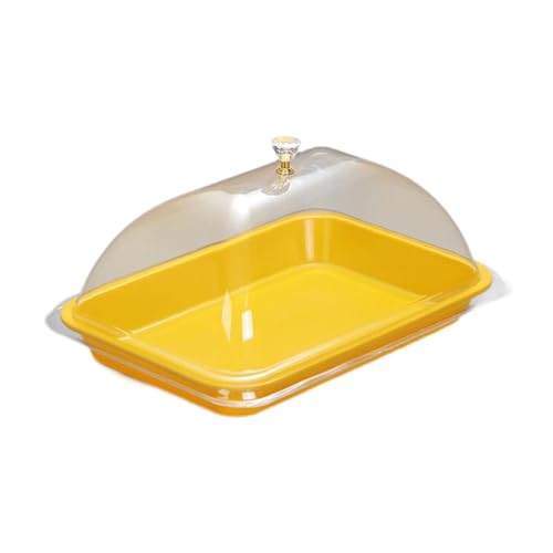 Pitycbo Kuchenplatte Servierplatte Tortenteller Abdeckhaube mit Langlebigem Deckel für Hygienische Aufbewahrung Und Präsentation für Partyraum Büfett, Gelb Pitycbo Kuchenplatte Servierplatte Tortenteller Abdeckhaube mit Langlebigem Deckel für Hygienische Aufbewahrung Und Präsentation für Partyraum Büfett, Gelb von Pitycbo
