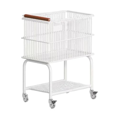 Pitycbo Multifunktionaler Wäschewagen mit Rollen Und Griff, Robuster Tragbarer Wäschekorb Organizer für Wohnzimmer, Zuhause Und Hotel, Weiß Pitycbo Multifunktionaler Wäschewagen mit Rollen Und Griff, Robuster Tragbarer Wäschekorb Organizer für Wohnzimmer, Zuhause Und Hotel, Weiß von Pitycbo
