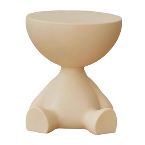 Pitycbo Beistelltisch runder Couchtisch mit Ablagefläche, kreativer Couchtisch klein für Wohnzimmer, Wohnzimmertisch, Nachttisch modern Sofatisch tragbar für Schlafzimmer Couch und Sofa, Groß Khaki von Pitycbo