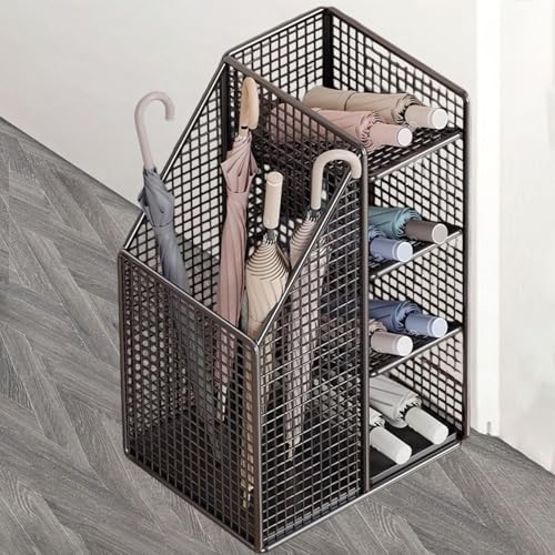 Pitycbo Schirmständer für Den Eingangsbereich, Schirmständer mit Abnehmbarer Wasserschale, Moderner Stehender Metall Organizer für Zuhause, Flur, Wohnung von Pitycbo