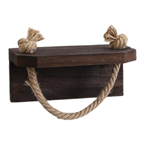 Pitycbo Toilettenpapierhalter mit Ablage, Toilettenpapierrollenhalter mit Ablage, Multifunktions Waschraumspender Aus Holz für Badezimmer, Schwarz von Pitycbo