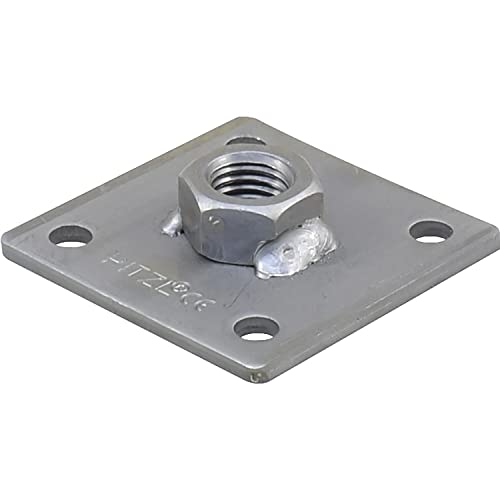 PITZL 90000.4081 5-Lochplatte 80x80x5 mit Mutter M24 verschweißt ZiNiP beschichtet, Silber von Pitzl