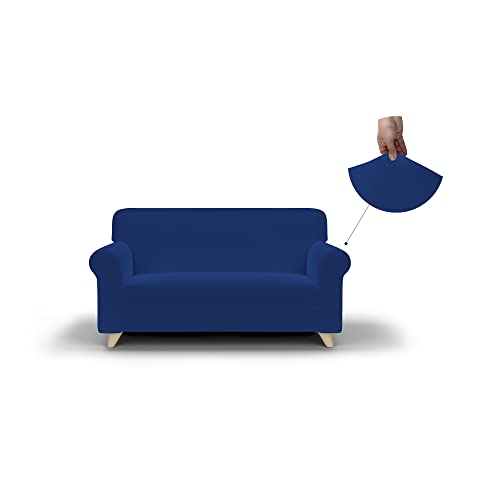 Più bello Bielastische Couchüberzüge Elektrisch blau, Polyester, 2 Plätze von Italian Bed Linen