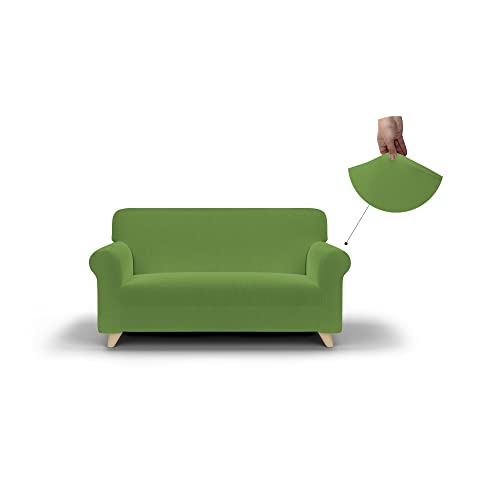 Più bello Bielastische Couchüberzüge apfelgrün, Polyester, 2 Plätze von Italian Bed Linen