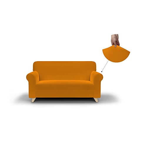 Più bello Bielastische Couchüberzüge orange, Polyester, 2 Plätze von Italian Bed Linen