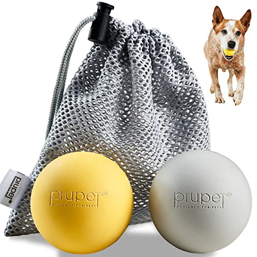 PiuPet® Hundebälle I 6,5cm Durchmesser I Inkl. Beutel zum Verstauen I 2er Ball-Set I Hundespielzeug Ball I Hundeball bissfest I Hundespielbälle | Dog Toy | Wurfball für Hunde | Bälle für Hunde von PiuPet