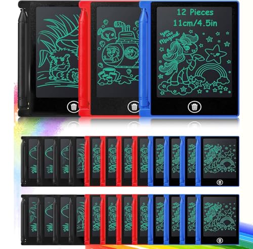 Lcd Schreibtafel Kinder 12Pcs Beschäftigung Autofahrt Mal Tablet Kleinigkeiten Mitgebsel Kindergeburtstag Gastgeschenke Led Maltafel Zaubertafel Reise Gadgets Spielzeug Kleine Geschenke von Piucrty