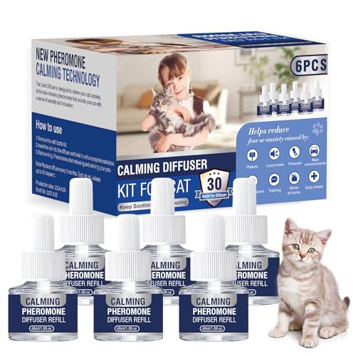Pheromone Katzen Steckdose Beruhigung Katzenberuhiger Anti Stress Mittel Hilft Bei Anzeichen Von Reduziert Konfliktverhalten Katze Entspannung Beruhigungsmittel Entspannungs 6X 48ml Minzgeschmack von Piuess