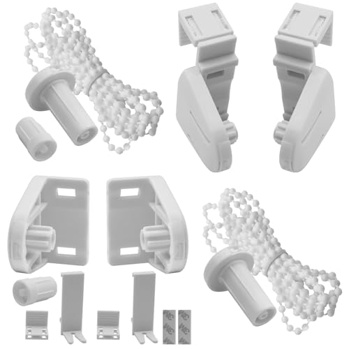 Piuluvor® 2 Set Klemmfix Rollo Ersatzteile, 17mm Rollo Halterung Klemmfix Halterung Fenster Halterung Ohne Bohren für Doppelrollo, Verdunkelungsrollo, Seitenzugrollo von Piuluvor