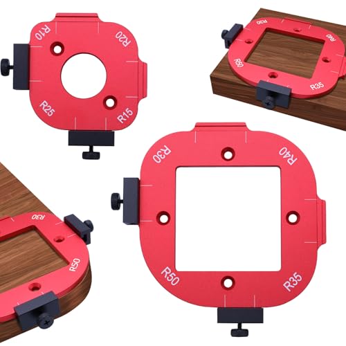 Piuluvor® 2 Stück Router Radius Jig Schablone, Frässchablone Oberfräse Aluminiumlegierung Frässchablonen Rundung R10 R15 R20 R25 R30 R35 R40 R50 für Holzbearbeitung DIY Schablone von Piuluvor