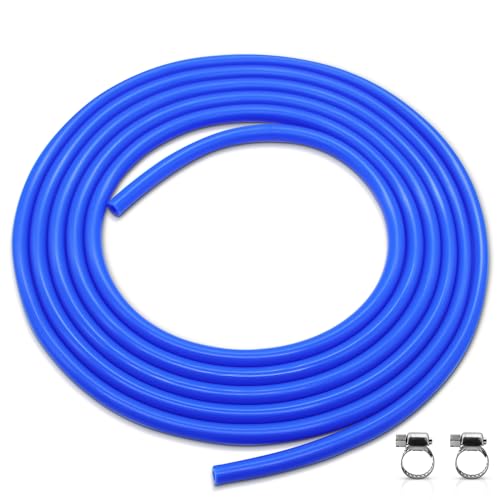 Piuluvor® Silikon Unterdruckschlauch 4 mm Unterdruckschlauch Kfz 3 m Silikon Vakuumschlauch Innendurchm 4mm Außendurchm 8mm (Blau) von Piuluvor