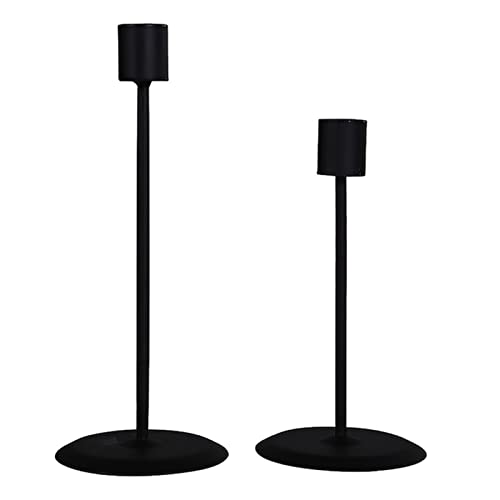 Chanukka Leuchter Kerzenhalter Solide Farbe Metall Kerzenständer Desktop Dekor for Home Office Schwarz Golden Hannukah Leuchter (Size : Black) von PiurUf