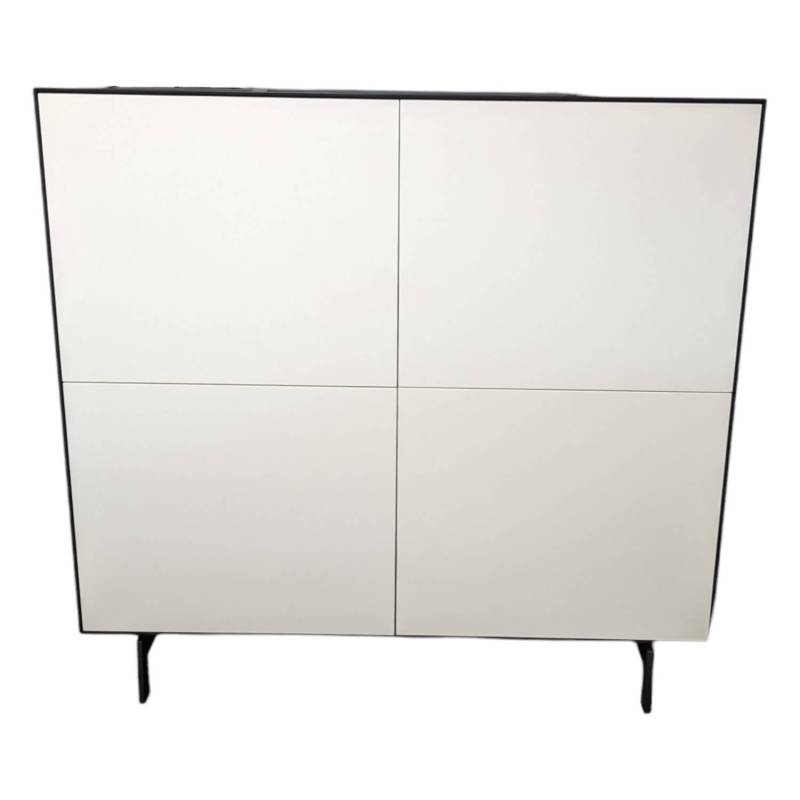 Highboard Nex Pur Box Lack 01 White Weiß Korpus Anthrazit Füße Metall Schwarz von Piure