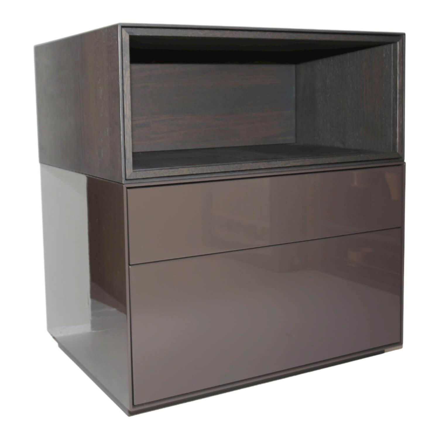 Nachtkommode Nex Lack Hochglanz Coffee Box Offen Stehend Eiche Grey Nachtkommode Nex Lack Hochglanz Coffee Box Offen Stehend Eiche Grey von Piure