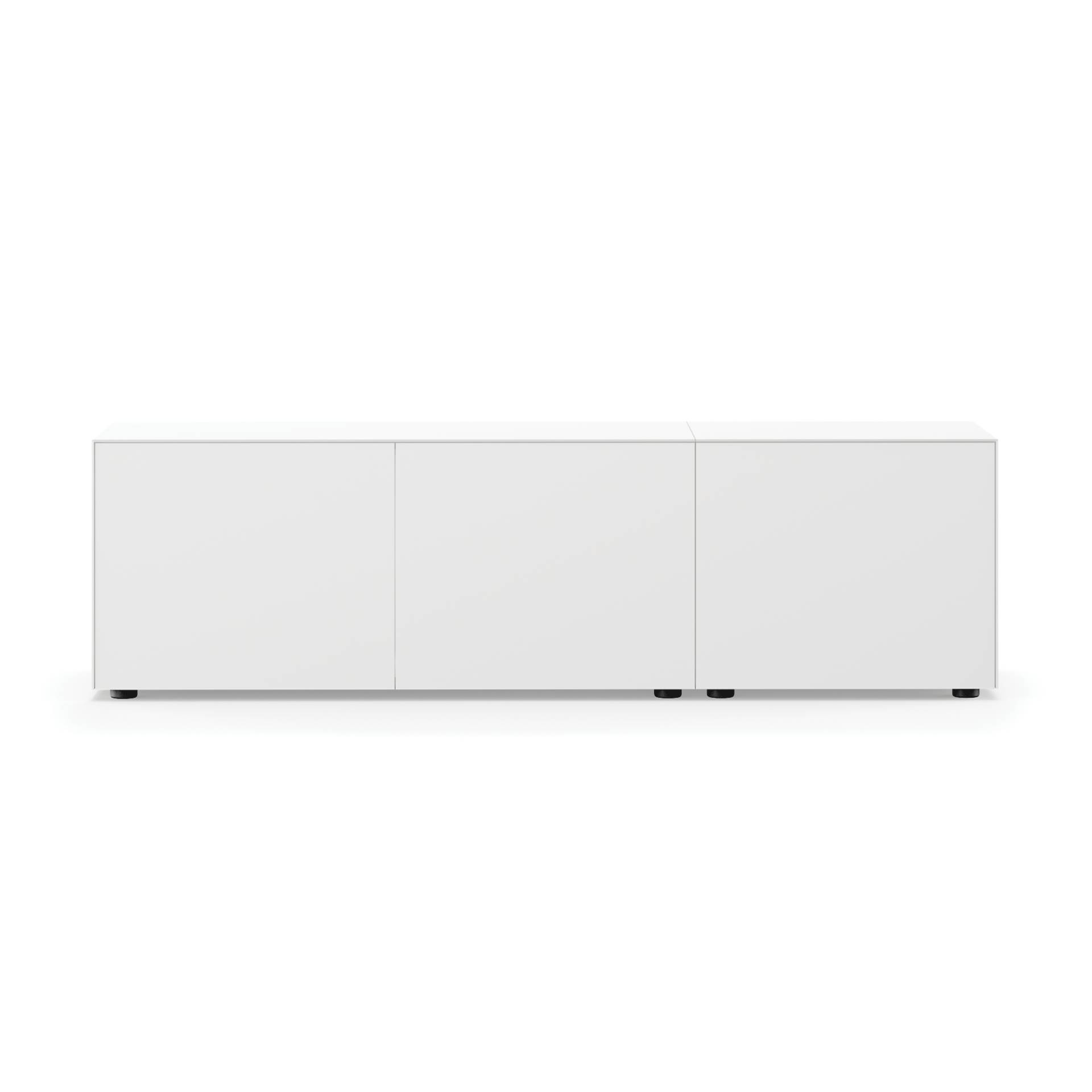 Piure - Edit Q Sideboard 181,3x48x63cm mit Doppeltür - weiß/anthrazit/matt/1 Box mit Einzeltür/1 Box mit Doppeltür/Gestell Stahl anthrazit von Piure