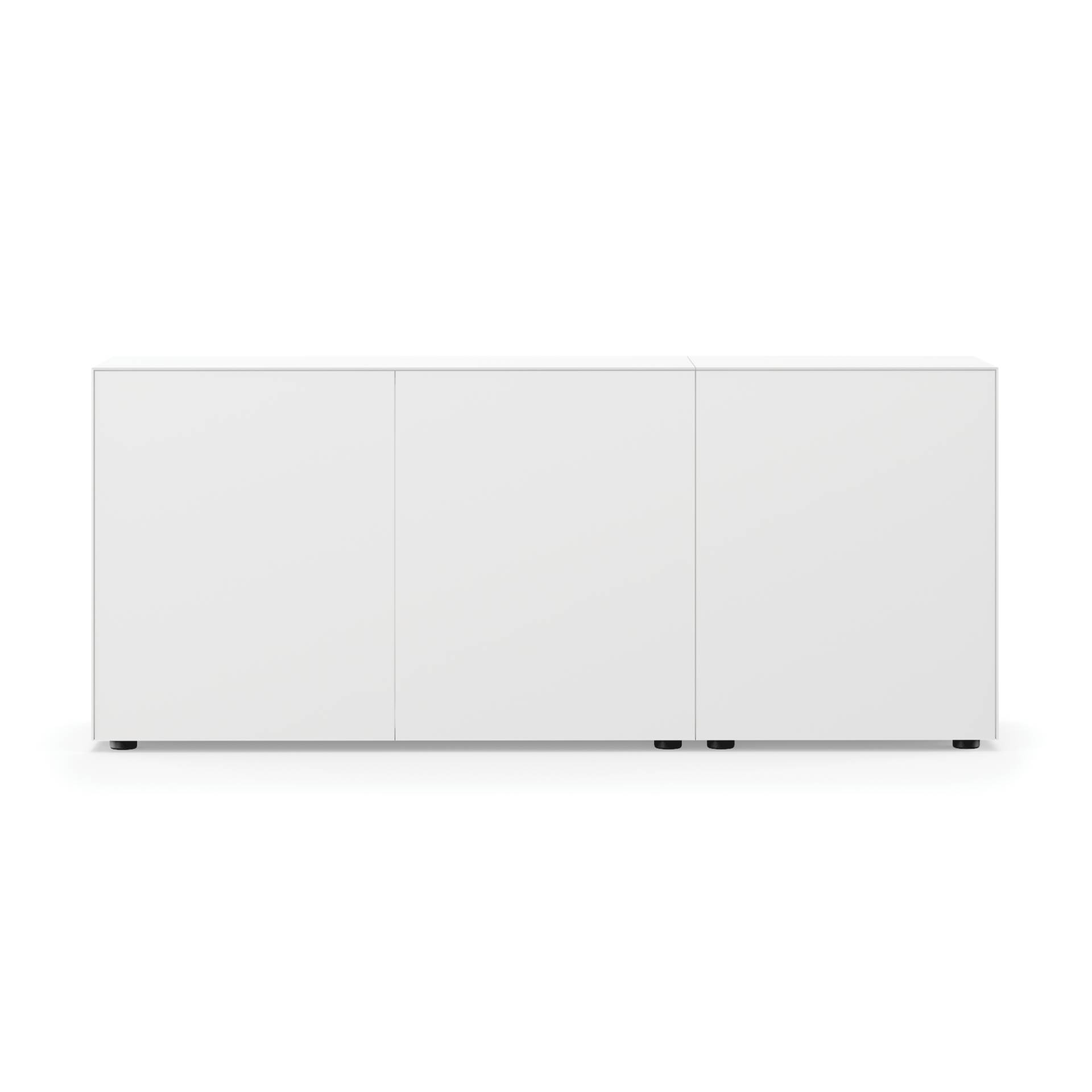 Piure - Edit Q Sideboard 181,3x48x87,5cm mit Doppeltür - weiß/anthrazit/matt/1 Fach mit Einzeltür/2 Fächer mit Doppeltür/Gestell Stahl anthrazit von Piure