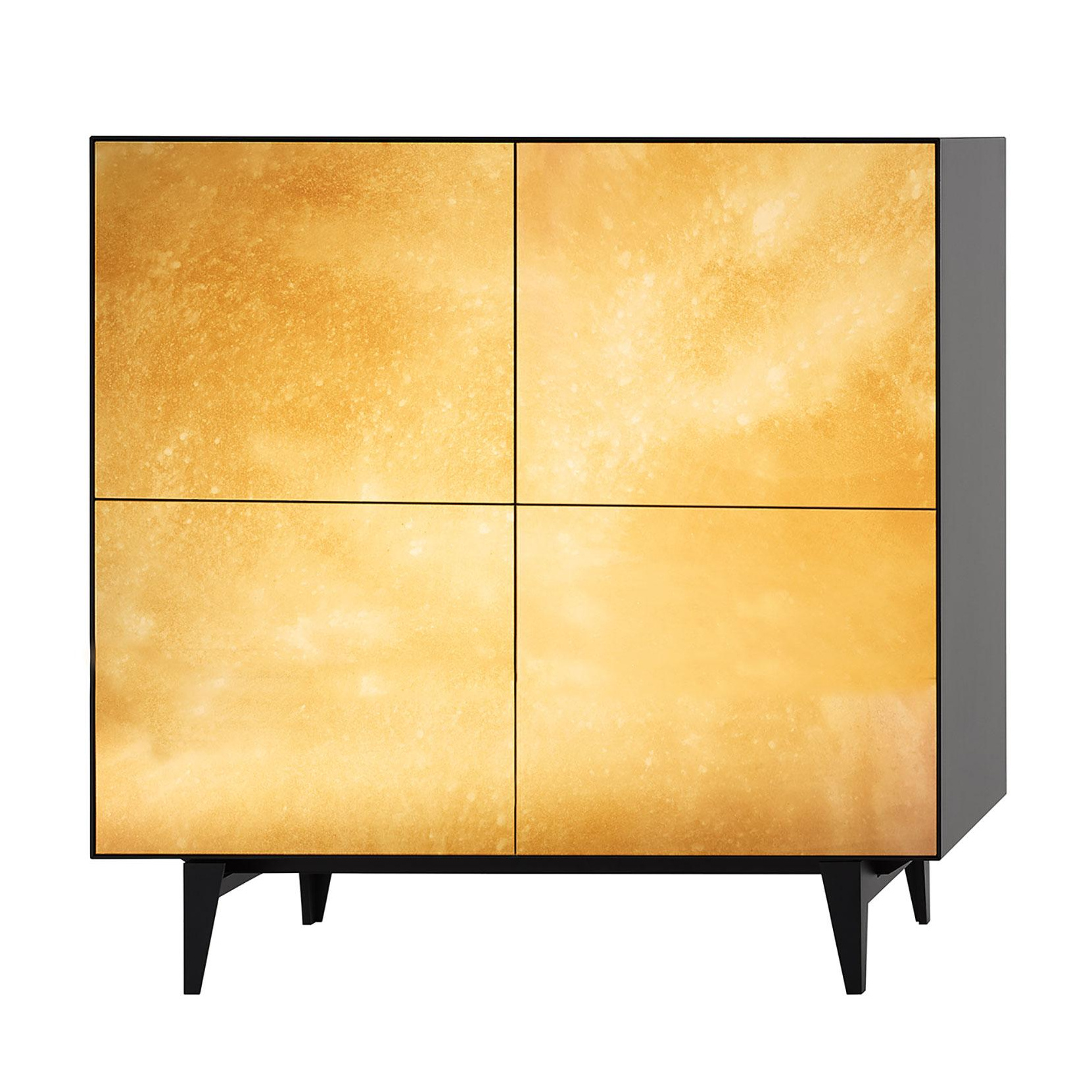 Piure - Nex Glamour Gold Sideboard 110,5x48x109,3cm - gold/Spiegelglas/mit 2 Türen/2 Einlegeböden von Piure