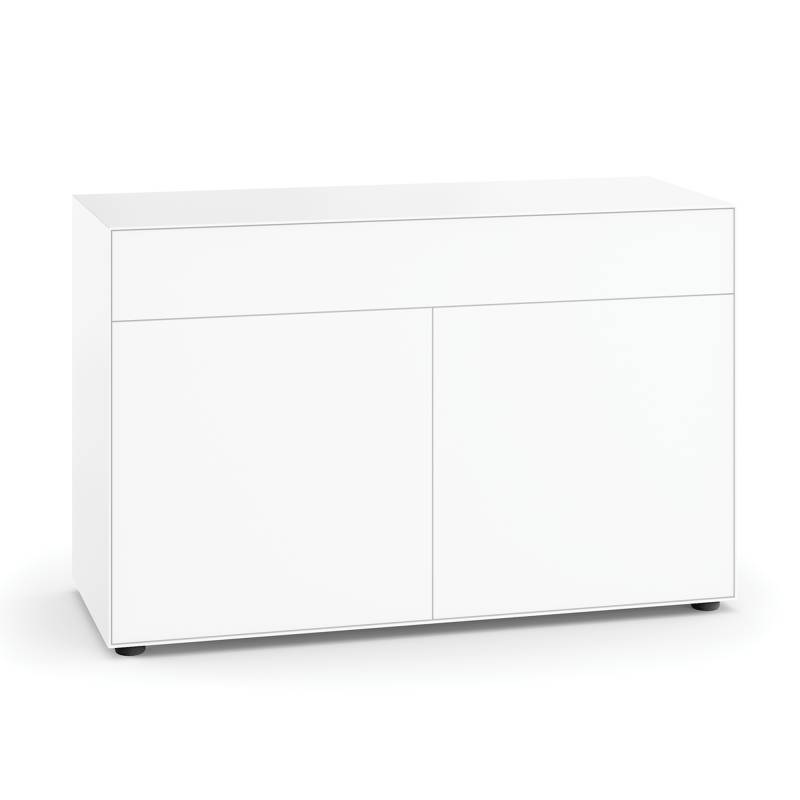 Piure - Nex Pur Box Sideboard mit Tür 120x75x48cm - weiß RAL 9016/MDF matt lackiert/BxHxT 120x75x48cm/mit Gleitfüße von Piure