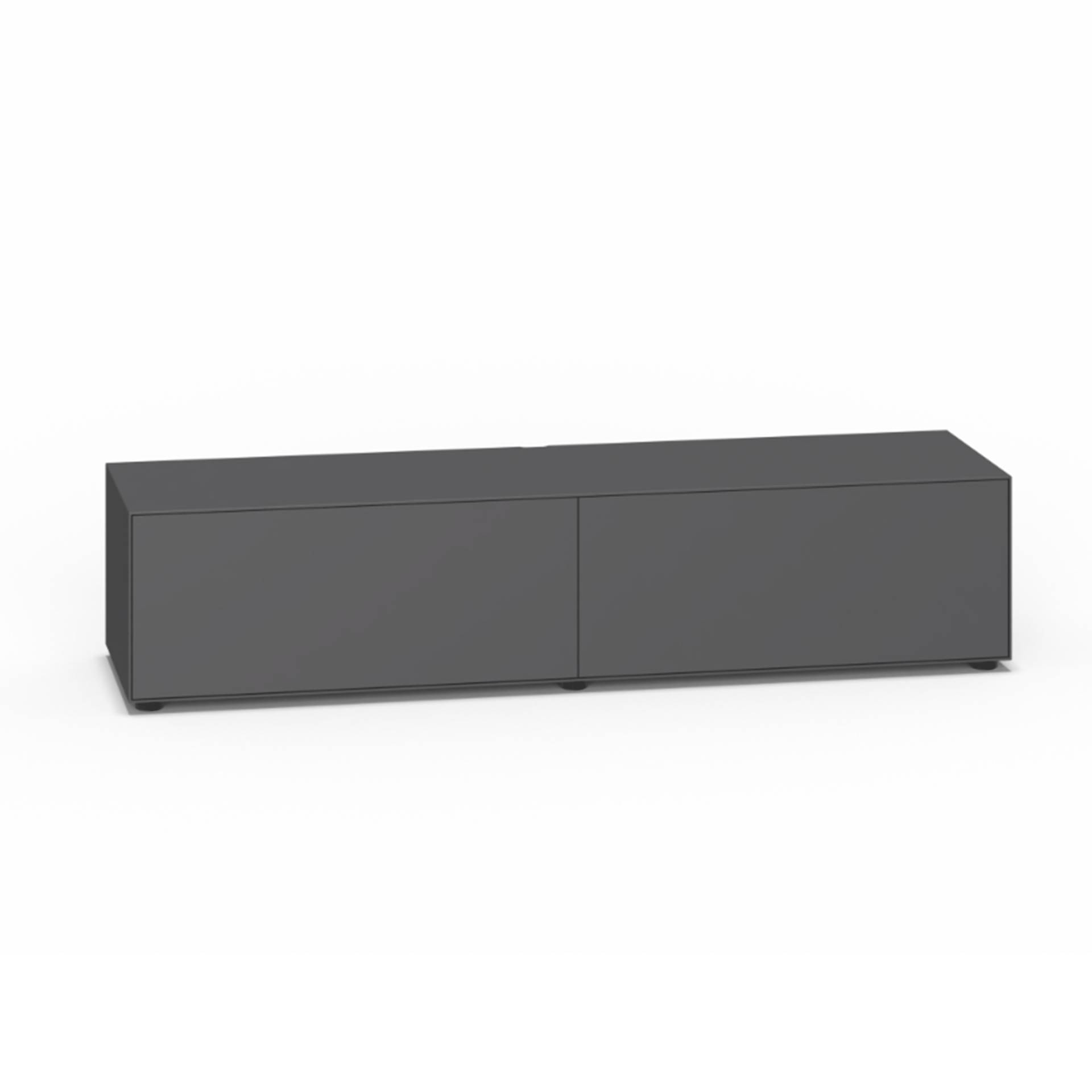 Piure - Nex Pur Box TV-Box 180x40x48cm - graphit/MDF matt lackiert/mit Gleitfüße/2 Fachböden/2 Kabelauslässe von Piure