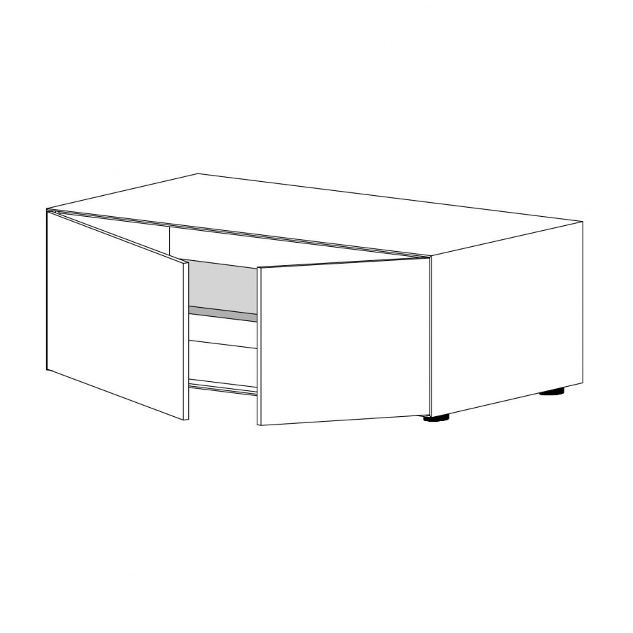 Piure - Nex Pur Box Türbox 120x52.5x48cm - weiß RAL 9016/MDF matt lackiert/mit Gleitfüße/1 Fachboden/inkl. Verstärkungsschiene, einstellbar 2 cm von Piure