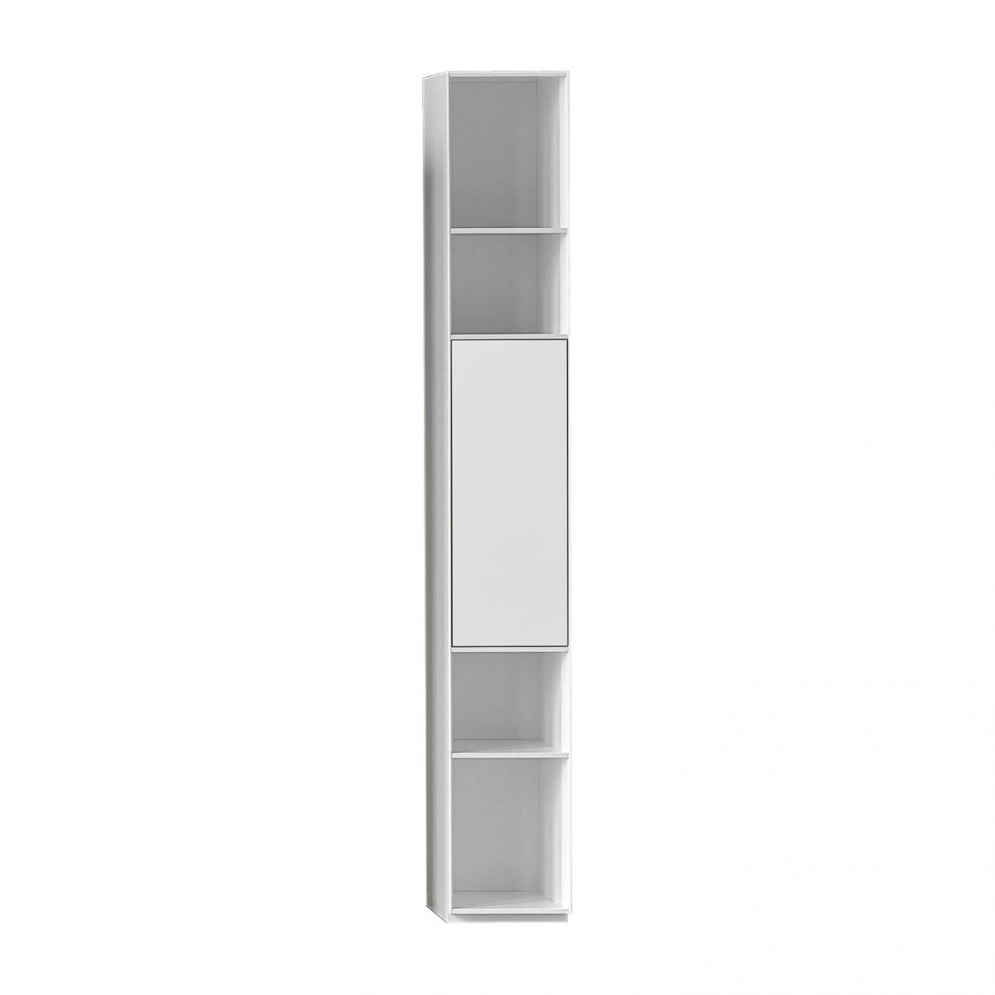 Piure - Nex Pur Regal mit Tür 30x211.5x36cm - weiß RAL 9016/MDF matt lackiert/6 Fächer davon 2 mit langer Tür oben von Piure