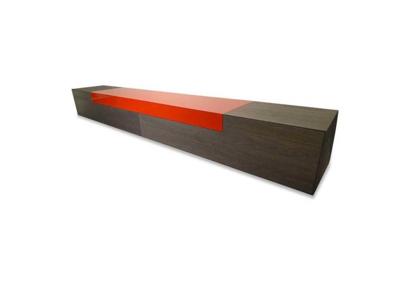 Piure Sideboard Hänge-Sideboard Nex Box Holz Grau Rot Lack von Piure