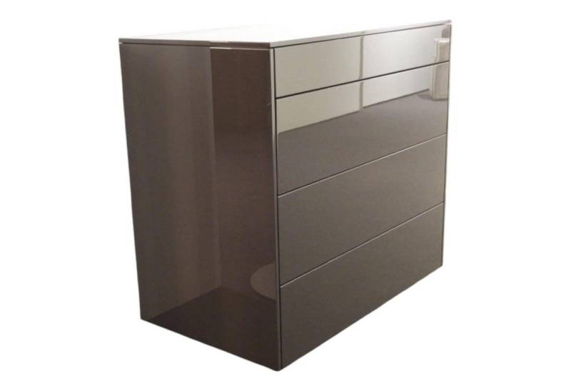 Piure Sideboard Kommode Line Lack Coffee Hochglänzend Grau MDF Mit 4 Schubläden von Piure