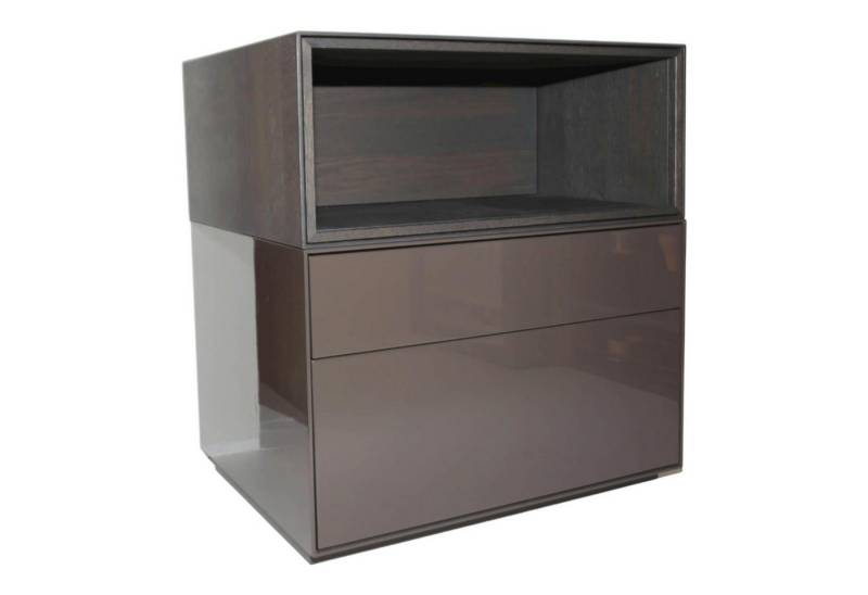 Piure Sideboard Nachtkommode Nex Lack Hochglanz Coffee Box Offen Stehend Eiche Grey von Piure