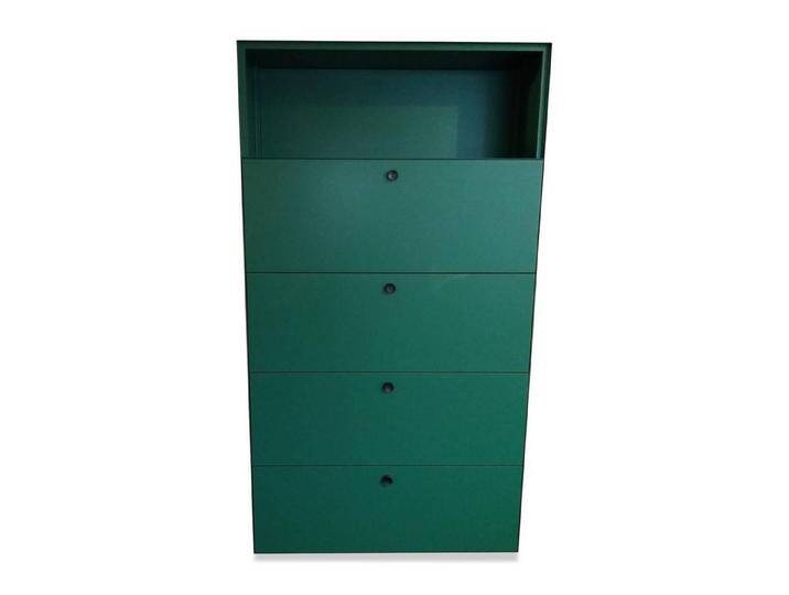 Piure Standvitrine Highboard Mesh Sea Green Mattlack von Piure