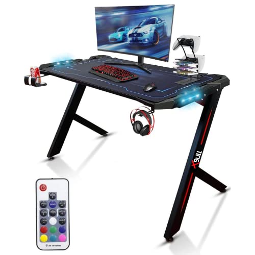 X-Rock Ergonomischer LED-Schreibtisch für PC und Büro, komplett mit Zubehör - 120 x 61 x 73 cm von Piushopping