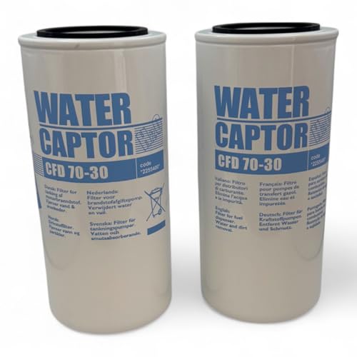 PIUSI 2 x Ersatzfilter Water Captor 70 l/min - mit Wasseraufnahme für Diesel - Standardanschluss 1"-12 UNF - Filtration Micron 30 | F0061101B PIUSI 2 x Ersatzfilter Water Captor 70 l/min - mit Wasseraufnahme für Diesel - Standardanschluss 1"-12 UNF - Filtration Micron 30 | F0061101B von Piusi
