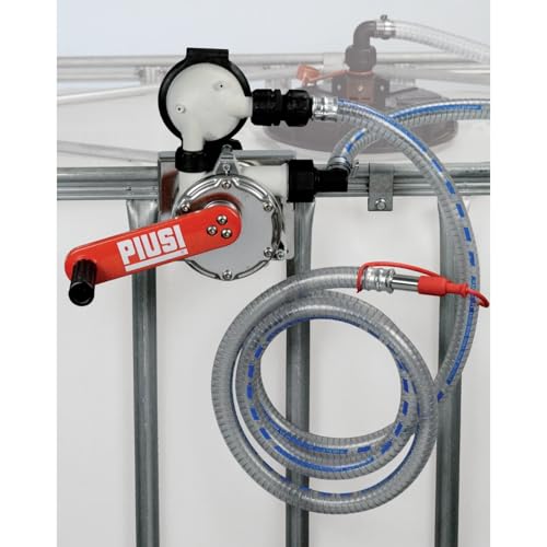 PIUSI Kurbelpumpe für AdBlue/DEF-Umwälzpumpe, Wasser und Frostschutz mit Halterung für IBC-Tank, Kapazität 38 Liter x 100 Umdrehungen, integrierter 3D-Filter, Piusi Handpumpe IBC F00332B1A von Piusi