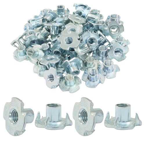 Piutouyar 100 Stück M5 x 8 mm T-Muttern, 4 Zinken T-Nut für Holzbearbeitung, Schränke, Klettergriffe und DIY-Projekte Piutouyar 100 Stück M5 x 8 mm T-Muttern, 4 Zinken T-Nut für Holzbearbeitung, Schränke, Klettergriffe und DIY-Projekte von Piutouyar