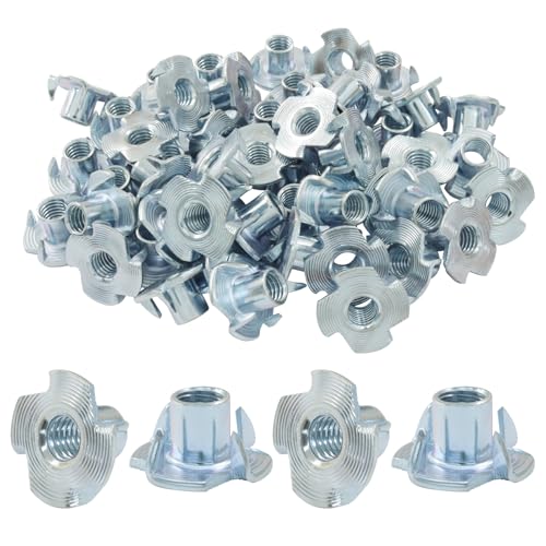Piutouyar 100 Stück M6 x 10 mm T-Muttern, 4 Zinken T-Nut für Holzbearbeitung, Schränke, Kletterhalter und DIY-Projekte Piutouyar 100 Stück M6 x 10 mm T-Muttern, 4 Zinken T-Nut für Holzbearbeitung, Schränke, Kletterhalter und DIY-Projekte von Piutouyar