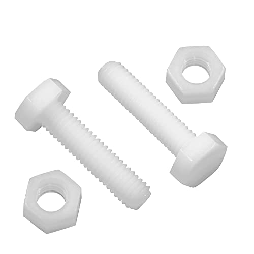 Piutouyar 20 Paar M6 x 25 mm weiße Nylon-Sechskantschrauben und Muttern Piutouyar 20 Paar M6 x 25 mm weiße Nylon-Sechskantschrauben und Muttern von Piutouyar