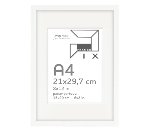 Pix FRAMES 2er Set Bilderrahmen A4 - Idea Pass Kollektion - Holzrahmen mit Passepartout - Picture Frame - Holzbilderrahmen - Holz Bilderrahmen - Fotorahmen 21x29,7/15x20 cm - Weiß Pix FRAMES 2er Set Bilderrahmen A4 - Idea Pass Kollektion - Holzrahmen mit Passepartout - Picture Frame - Holzbilderrahmen - Holz Bilderrahmen - Fotorahmen 21x29,7/15x20 cm - Weiß von Pix FRAMES