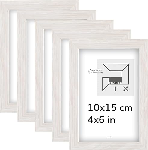 Pix FRAMES 5er Bilderrahmen Set 10x15 cm - Holzrahmen für Foto - Rahmen mit Scheiben aus acrylglas - Rahmen zum Aufhängen und Aufstellen - Modern Photo Frame - Grau Pix FRAMES 5er Bilderrahmen Set 10x15 cm - Holzrahmen für Foto - Rahmen mit Scheiben aus acrylglas - Rahmen zum Aufhängen und Aufstellen - Modern Photo Frame - Grau von Pix FRAMES