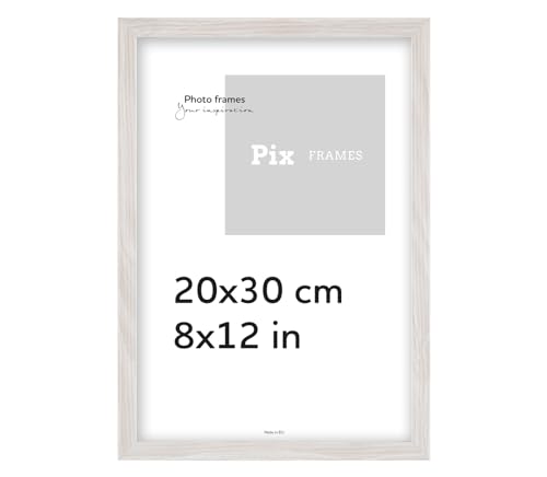 Pix FRAMES Bilderrahmen 20x30 cm - Holzrahmen für Foto - Rahmen mit Scheiben aus acrylglas - Rahmen zum Aufhängen und Aufstellen - Modern Photo Frame - Grau von Pix FRAMES