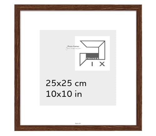 Pix FRAMES Bilderrahmen 25x25cm - Holzrahmen für Foto - Rahmen mit Scheiben aus acrylglas - Rahmen zum Aufhängen - Modern Photo Frame - Braun von Pix FRAMES