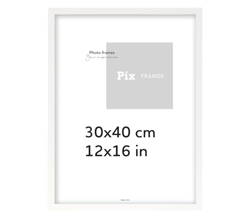 Pix FRAMES Bilderrahmen 30x40 cm - Holzrahmen für Foto - Rahmen mit Scheiben aus acrylglas - Rahmen zum Aufhängen - Modern Photo Frame - Weiß von Pix FRAMES