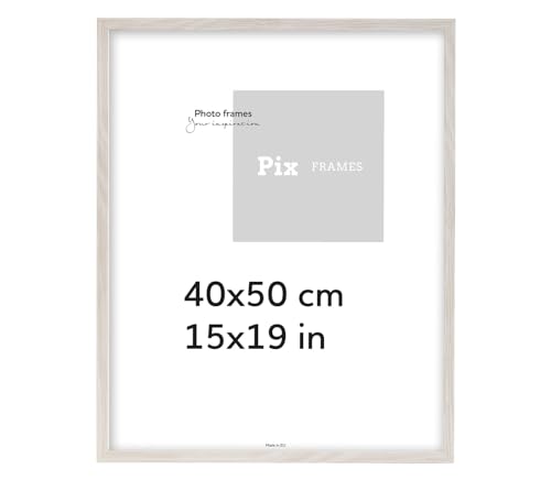 Pix FRAMES Bilderrahmen 40x50 cm - Holzrahmen für Foto - Rahmen mit Scheiben aus acrylglas - Rahmen zum Aufhängen - Modern Photo Frame - Grau von Pix FRAMES