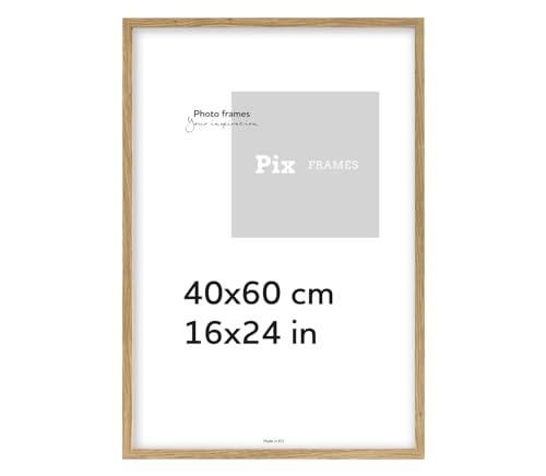 Pix FRAMES Bilderrahmen 40x60 cm - Holzrahmen für Foto - Rahmen mit Plexiglas - Rahmen zum Aufhängen - Modern Photo Frame - Eiche von Pix FRAMES