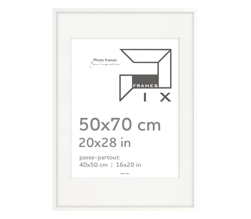 Pix FRAMES Bilderrahmen 50x70/40x50 cm - Idea Pass Kollektion - Holzrahmen mit Passepartout - Picture Frame - Holzbilderrahmen - Holz Bilderrahmen - Fotorahmen - Weiß Pix FRAMES Bilderrahmen 50x70/40x50 cm - Idea Pass Kollektion - Holzrahmen mit Passepartout - Picture Frame - Holzbilderrahmen - Holz Bilderrahmen - Fotorahmen - Weiß von Pix FRAMES