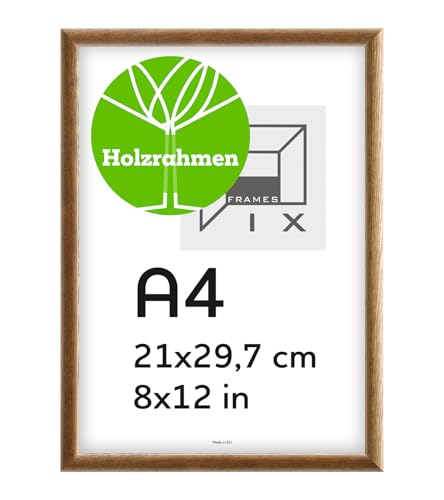 Pix FRAMES Bilderrahmen A4- Fotorahmen aus Holz - Rahmen mit Scheiben aus acrylglas - Rahmen zum Aufhängen und Aufstellen - Modern Photo Frame - 21x29,7 cm - Braun Pix FRAMES Bilderrahmen A4- Fotorahmen aus Holz - Rahmen mit Scheiben aus acrylglas - Rahmen zum Aufhängen und Aufstellen - Modern Photo Frame - 21x29,7 cm - Braun von Pix FRAMES