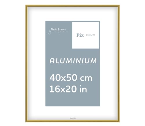 Pix FRAMES Bilderrahmen - Fotorahmen aus Aluminium - Scheiben aus acrylglas - Bilderrahmen zum Vertikalen und Horizontalen Aufhängen - Metallrahmen - Alu-Bilderrahmen - Frame - Gold - 40x50 cm Pix FRAMES Bilderrahmen - Fotorahmen aus Aluminium - Scheiben aus acrylglas - Bilderrahmen zum Vertikalen und Horizontalen Aufhängen - Metallrahmen - Alu-Bilderrahmen - Frame - Gold - 40x50 cm von Pix FRAMES