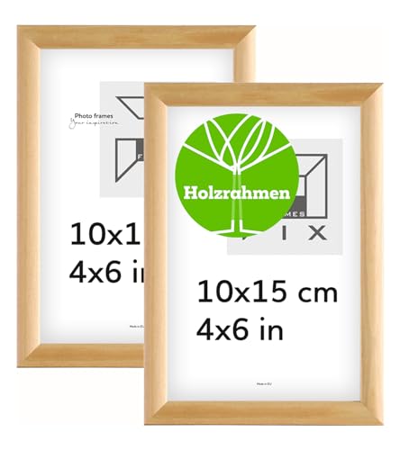 Pix FRAMES Bilderrahmen - Fotorahmen aus Holz mit Scheiben aus acrylglas - Rahmen zum Aufhängen und Aufstellen - Modern Photo Frame - 10x15 cm x2 Set - Holz Pix FRAMES Bilderrahmen - Fotorahmen aus Holz mit Scheiben aus acrylglas - Rahmen zum Aufhängen und Aufstellen - Modern Photo Frame - 10x15 cm x2 Set - Holz von Pix FRAMES
