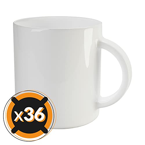 PixColor - 36 weiße Keramik-Sublimationsbecher mit Henkel | 350 ml Fassungsvermögen | Kategorie AAA | mikrowellen- und spülmaschinenfest | knackiges, gleichmäßiges Finish | Cricut®-kompatibel von PixColor