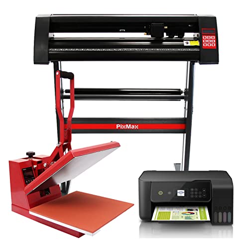 PixMax 1 T-Shirtpresse Hitzepresse Heisspresse Transferpresse, Sublimations Drucker & Schneideplotter Plotter Folienplotter Vinyl 3x Roland Messer und Zubehör im Set Sublimationsdruck Transferdruck von PixMax