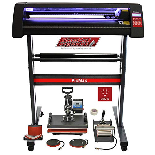 Vinyl Schneideplotter mit LED Folienplotter Schneideplotter Plotter inklusive 3 x Roland-Messer 5 in 1 Transferpresse Hitzepresse SignCut Software Vinyl Schneideplotter mit LED Folienplotter Schneideplotter Plotter inklusive 3 x Roland-Messer 5 in 1 Transferpresse Hitzepresse SignCut Software von PixMax