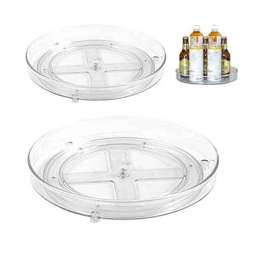 2 Stück Drehteller Organizer - 360° Drehbarer Kühlschrank Organizer, 27 cm+ 23 cm Küchen Kühlschrank Organizer, Kühlschrank Drehplatte Gewürzhalter, Dreh Organizer für Dresser, Speisekammer, Schrank 2 Stück Drehteller Organizer - 360° Drehbarer Kühlschrank Organizer, 27 cm+ 23 cm Küchen Kühlschrank Organizer, Kühlschrank Drehplatte Gewürzhalter, Dreh Organizer für Dresser, Speisekammer, Schrank von Pixaro